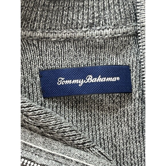 Tommy Bahama 1/4 Zip Pullover Mens 2XL Gray Cable Knit Sweater Preppy Old School - Picture 8 of 10